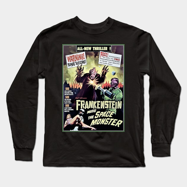 Frankenstein Meets the Space Monster Long Sleeve T-Shirt by SciFi_Kaiju_Guy